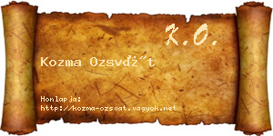 Kozma Ozsvát névjegykártya